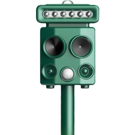 Ultraschall-tierabwehr – 4 Modi – Mit Pir-bewegungsmelder Und Blinkender Led-lampe – Solar- Und Usb-aufladung – Wasserdicht – Für Katzen, Hunde, Vögel, Tiere