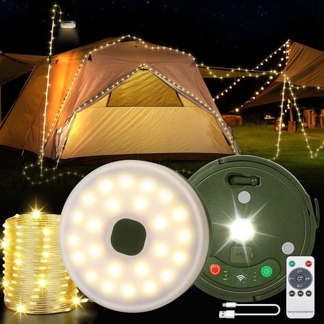 Camping-lichterkette, 10 M Wiederaufladbare Led-camping-lichterkette, 9 Beleuchtungsmodi Camping-lichterkette, Tragbare Außen-lichterkette, Für Camping, Garten, Reisen D
