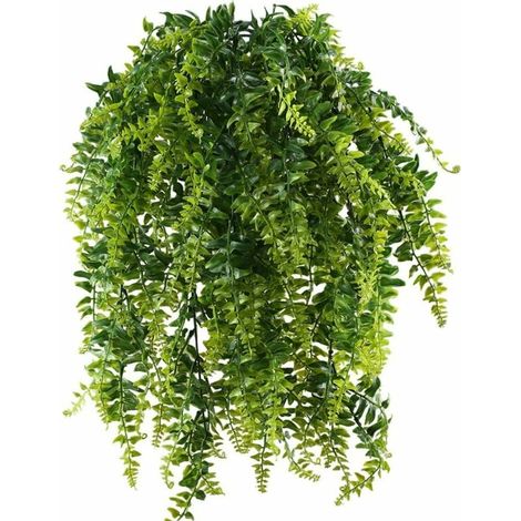 2 Stück Hängende Künstliche Farnpflanze, 90 Cm, Künstliche Efeupflanze Aus Kunststoff, Grüne Blättergirlande Zum Aufhängen, Künstlicher Bostonfarn Für Wand, Haus Und Hängekorb, Dekoration Von Fonepro