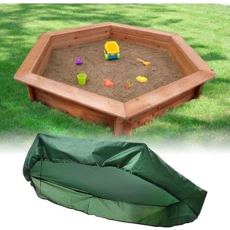 Sechseckige Abdeckung Für Sandkasten Mit Kordelzug, Staubdicht, Für Sandkasten Und Pool Im Außenbereich (230x200x20 Cm)