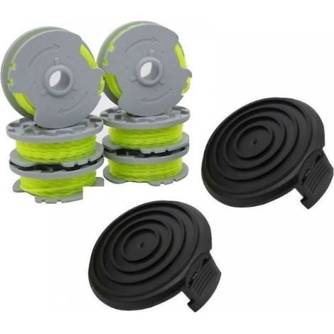 (bobine 6 + Couvercle 2)accessoire Pour Débroussailleuse Wa0014 Bobine De Fil De Tondeuse Compatible Avec Worx Wg184 Wg190 Wg191 Weed Eater