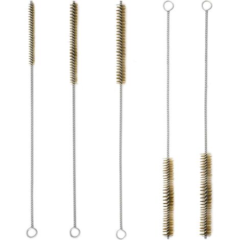 Set Aus 5 Runden Messing-metallbürsten – Messing-metallbürste – Stahlbürste – Reinigungsbürste Für Rohrlöcher – 6/8/10/12/15 Mm