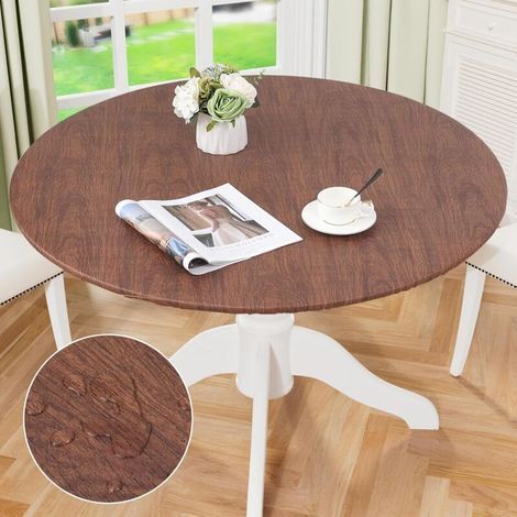 Runde Tischdecke Mit Elastischem Rand, Wasserdichte Und Ölabweisende Tischhülle Für Runde Tische Bis 36"–44