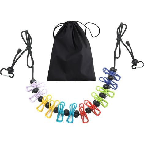 Wäscheleine Für Den Außenbereich, Camping-zubehör Mit 12 Wäscheklammern Und Rutschfester Schlaufe, Geeignet Für Reisen, Urlaub, Outdoor-camping Und Wohnheime, 180 Cm