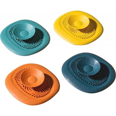 4er-pack Silikon-abflussstopfen, Universeller Badewannenstopfen, Bodenschutzfilter Für Waschküche, Küche Und Badezimmer (4 Farben)