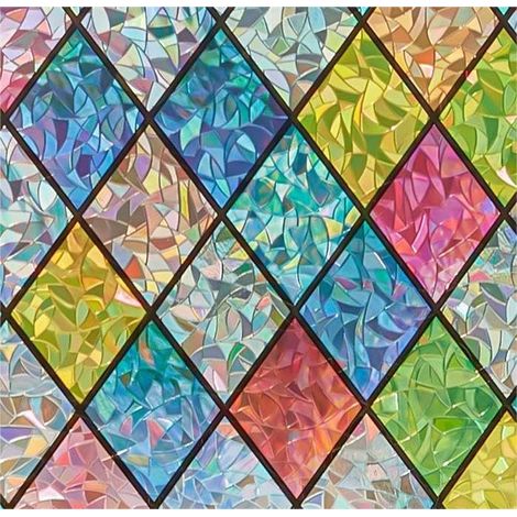 Fensterfolie Mit Buntglas-effekt: 3d-regenbogen-fensterfolie, Selbstklebende Folie Zum Sichtschutz, Uv-schutz (44,5 X 200 Cm)