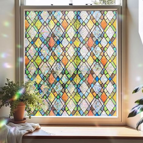 Farbige Fensterfolie, Uv-beständig Und Statisch Absorbierend, Geeignet Für Küchen, Büros Und Badezimmer, 44x200 Cm.