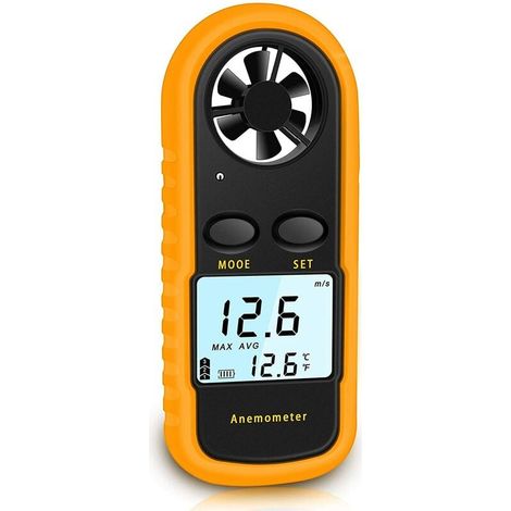 Tragbares Anemometer Hochpräzises Digitales Anemometer (± 5%) Mit Lcd-hintergrundbeleuchtung, Tragbares Anemometer