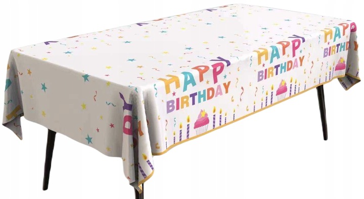 Tischdecke „happy Birthday“ Aus Rosa Folie, 137 X 183 Cm