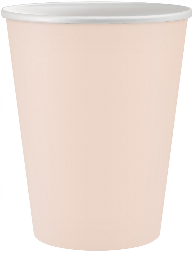Rosa Pappbecher 250 Ml, 6 Stück.