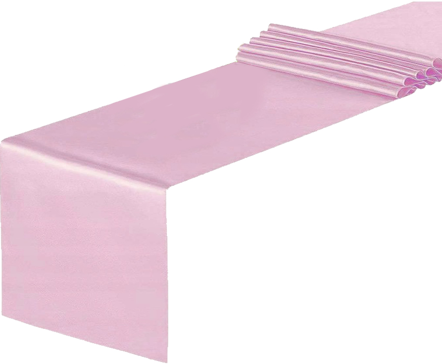 Tischläufer Aus Glattem Satin, Rosa, 0,36 X 9 M
