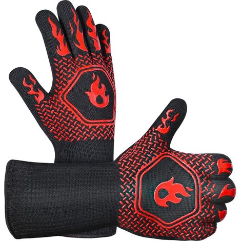 Hitzebeständige Pelzhandschuhe Feuerfeste Kaminhandschuhe Hitzebeständig Bis Zu 800 °c, Vermeidung Thermischer Risiken