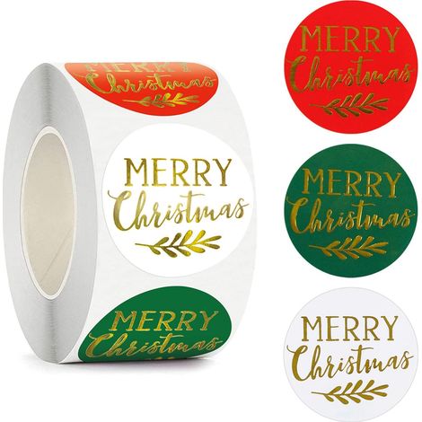 500 Weihnachtsaufkleber 1,5 Zoll Aufkleber Fröhliche Weihnachten Geschenkanhänger Weihnachtsaufkleber Goldfolie Dekoration Weihnachten Basteln