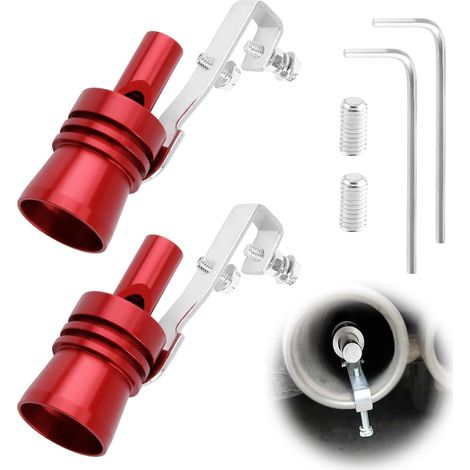 2 Stück Turbo-pfeife, Auto-auspuffrohr Xl-größe, Blow-off-turbo-sound-simulator Aus Aluminium, Universelles Auto-zubehör Für Modifikationen (rot)