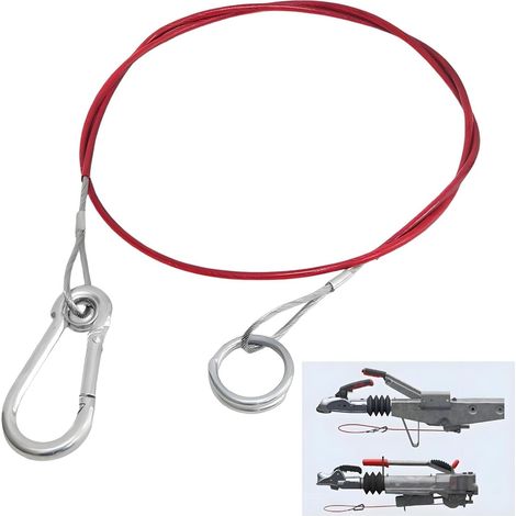 Câble De Traction Pour Remorque, 1 M, Câble De Frein, Force De Traction De 300 Kg, Avec Croc Pour Caravane Et Remorques Freinées, Rouge