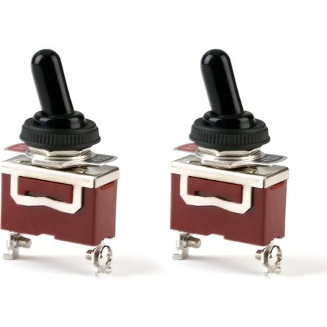2 Stück Marine-kippschalter, Wasserdicht, 12 V Dc 30 A, Vorverkabelt, Miniatur-schalter, 2-polig, On/off Spst Mit Wasserdichter Kappe Für Auto, Lkw, Boot