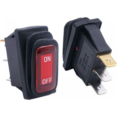 2 Stück Wasserdicht 12v Rot Beleuchtet Auto On/off Spst 3 Pins 2 Positionen, Ac, Kipp-schalter Kcd3-101nw-on/off