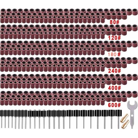 531 Schleifbandteile Set Für Rotationswerkzeuge, Mit 504 Schleifbandteilen, 24 Spannzangen Und 2 Automatischen Spannfuttern