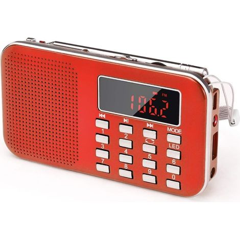 Tragbares Radio, Fm/am-radio, Mit Batterie- Und Netzstromversorgung, Mp3-funktion, Lautsprecher, Kompatibel Mit Tf-karte/usb, Taschenlampe, Anwendbar (rot)
