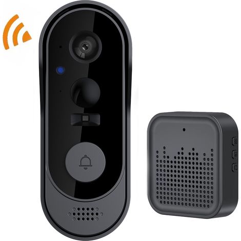 Kabellose Videotürklingel (ohne Abonnement), 1080p, Mit Türklingelfunktion, Bidirektionalem Audio, Nachtsicht, Wi-fi 2,4 Ghz, Für Innen- Und Außenbereich.