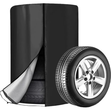 Reifenhüllen Für Autos (73x110cm), Wasserdicht Und Staubdicht, Saisonale Hülle Für 4 Reifen, Schwarze Hülle Aus Oxford-gewebe 210d