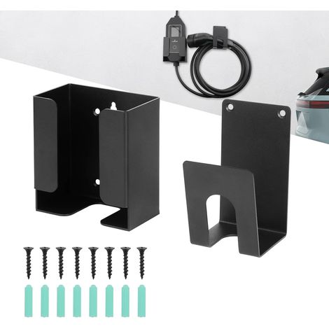 Kit Zur Unterstützung Von Ladegeräten Für Elektrofahrzeuge – Wandhalterung Mit Halterung Für Steuerbox Und J-haken Für Tragbare Ev-ladegeräte, Robuste Metallhalterung Für Das Kabelmanagement Von Ev-la