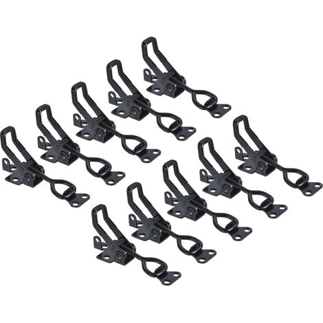 10er-set Verstellbare Klemmen, Metall-reißverschlüsse, Modell 4002, Schnellverschluss-klemmen Für Schranktüren, Schwarz, Ohne Schrauben