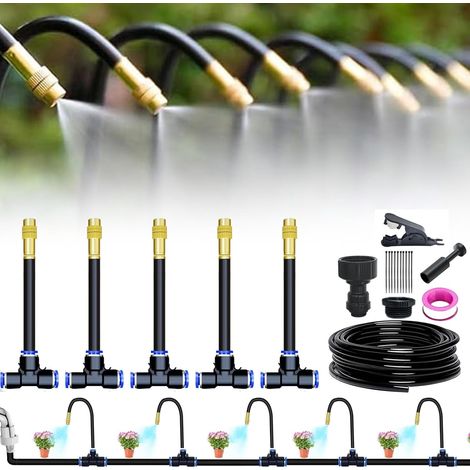 Automatisches Bewässerungssystem Für Gebogene Gärten Mit 360°-bewässerung, Automatisches Gartenbewässerungssystem, Automatisches Gartenbewässerungsset Für Gewächshauspflanzen, Hochbeete (5 M)