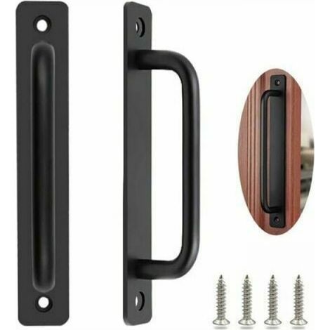 Schiebetürgriff 2 Stück, Robuster Grange-türgriff, Schiebetürgriff, Außentorgriff, Innen- Und Außen-türgriffe Mit Schrauben, Schwarz/212mm
