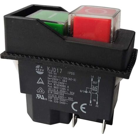 Knopfschalter Für Gartengeräte Kjd17, 220v, 4-poliger Anschluss, Elektromagnetischer Schalter