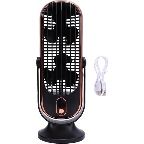 Standventilator Mit Doppelgebläse, Bürstenloser Motor Mit 5 Geschwindigkeiten, Wiederaufladbar, Tragbar, Für Zuhause Und Büro, Mit Led-anzeige Und Usb-c-ladung, (schwarz)