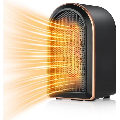 Elektrischer Zusatzheizer, Ptc-keramik-heizlüfter 1200 W Mit Thermostat, 2 Temperatureinstellungen, Geeignet Für Wohnzimmer, Schlafzimmer, Büro (schwarz)