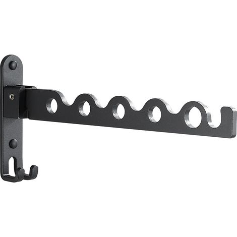 Wandmontierter, Faltbarer Wäschetrockner Aus Schwarzem Aluminium, Schwarzer Wäschetrockner Für Das Badezimmer