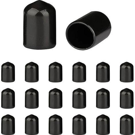 200er-pack Gewindeschutzkappen Aus Pvc-gummi, Runde Gummikappen, Schwarze Schraubenabdeckungen Für Rohre (ca. 20,6 Mm Tief, Innendurchmesser: 12 Mm)