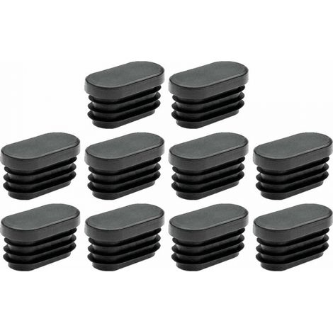 10x Ovaler Rutschfester Peld-rohrstopfen Mit Flügeln, Möbelbeine Tisch Stuhl Schutz Endkappen, 40 X 20mm Schwarz
