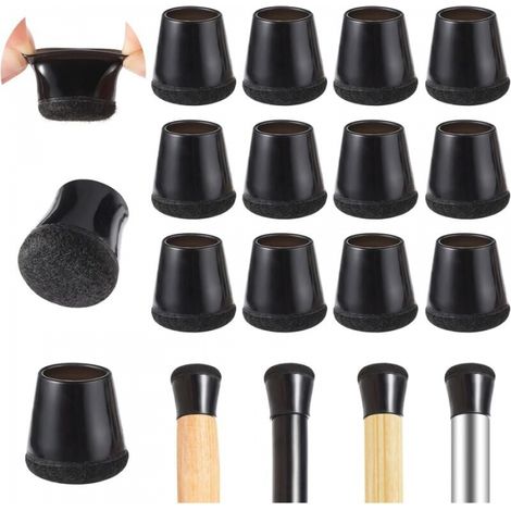 20 Stück Stuhlbein-schoner, Elastische Filz-stuhlgleiter Zum Schutz Von Tisch- Und Stuhlbeinen, 14–20 Mm Stuhlpuffer Zur Vermeidung Von Bodenkratzern (schwarz)