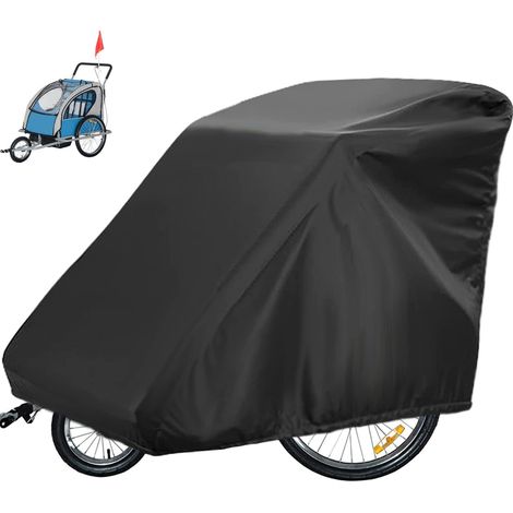 Fahrradanhänger-abdeckung, Wasserdicht, Aus Oxford-stoff 420d Mit Pu-beschichtung, Für Kinder-fahrradanhänger, Uv-schutz, Winddicht Und Staubabweisend, 140 X 84 X 99 Cm