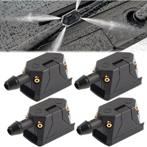 4 Stück Scheibenwaschdüsen, Universelle Windschutzscheiben-wischerdüsen, Auto-scheibenwaschdüse, Windschutzscheiben-waschdüse Für Wischerarm 8 Mm 9 Mm (schwarz), Nicht Original