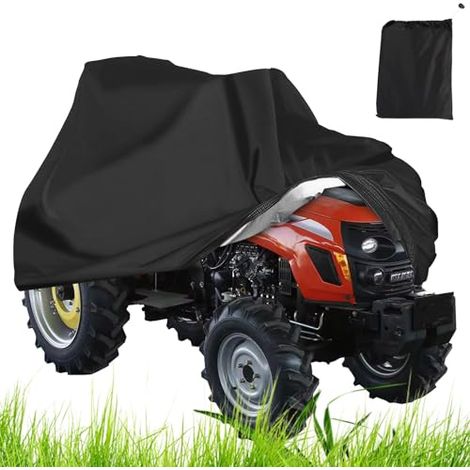 Traktor-abdeckung Für Rasentraktoren, Schutzabdeckung Für Rasenmäher, Abdeckung Für Aufsitzrasenmäher, Wasserdichte Rasenmäherabdeckung Aus 210d-polyester Mit Kordelzug-aufbewahrungstasche (183x137x11