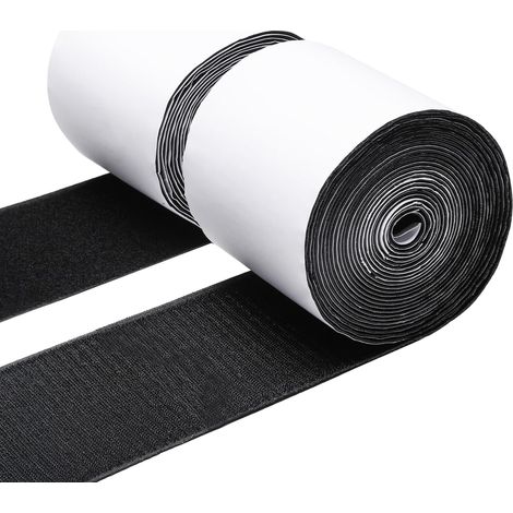 Strapazierfähiges Klettband, 10 Cm X 500 Cm, Selbstklebend, Rutschfest, Doppelseitig, Für Sofakissen, Schwarz
