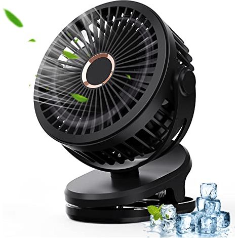 Usb-ventilator, 5000-mah-handventilator, Tischventilator, Mini-lüfter, Kleinlüfter Mit 720°-rotation – Geeignet Für Kinderwagen, Reisen, Camping Und Zuhause (schwarz)