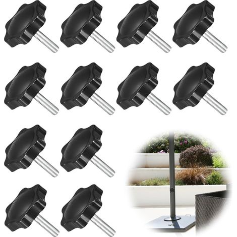 12 Stück Flügelschrauben M6, Daumenschrauben, Knebelmuttern M6, Gerändelte Griffschrauben M6, Sterngriffschrauben Für Mechanische Geräte, Werkzeugmaschinen, Möbeldekoration (m6×2