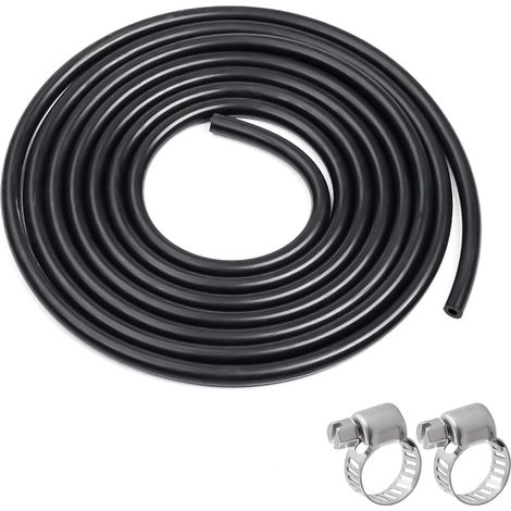 4 M Silikonschlauch, Silikonschlauch, Benzinschlauch 4 Mm, Kühlerschlauch, Turboschlauch, Mit 2 Schlauchschellen, Innendurchmesser 4 Mm, Außendurchmesser 8 Mm (schwarz)