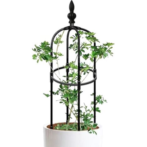 Jardin Obelisk Rankgitter, 3 Fuß Hoch, Rund, Mit Rädern, Rostbeständig, Diy-pflanzen-trellis, Leicht Zu Montieren Für Kletterpflanzen In Töpfen Im Innenbereich