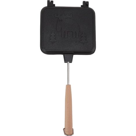 Bratpfanne Mit Doppelter Grillfläche, Sandwich-grillmaschine, Faltbare Bratpfanne Mit Abnehmbarem Griff Für Steaks, Crêpes Und Frittatas