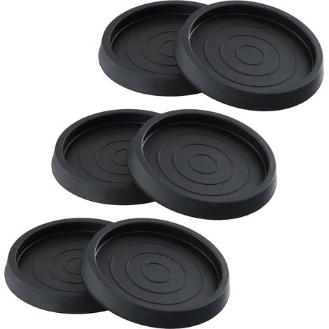 6 Stück Runde, Rutschfeste Gummipuffer, Schwarze Möbelgleiter, 2,5-zoll-gummistuhlbeine Für Schränke, Sofas, Tische, Klaviere, Möbelrollen