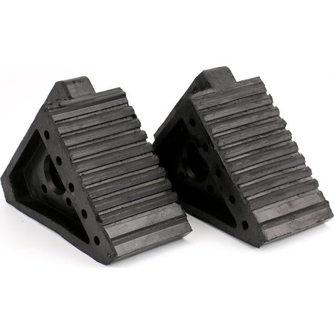 2er-set Radkeil Auto Anti-rutsch Block Reifenjustierkeil Für Motorrad Und Lkw, Schwarz (3,85 Kg)