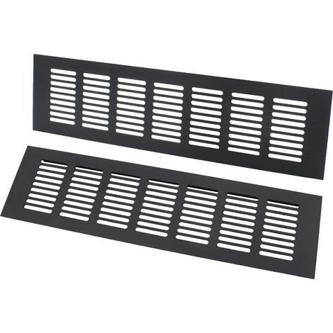 Rechteckiges Lüftungsgitter 80 × 300 Mm – Korrosionsbeständiges Aluminium In Schwarz – Für Küche Und Badezimmer