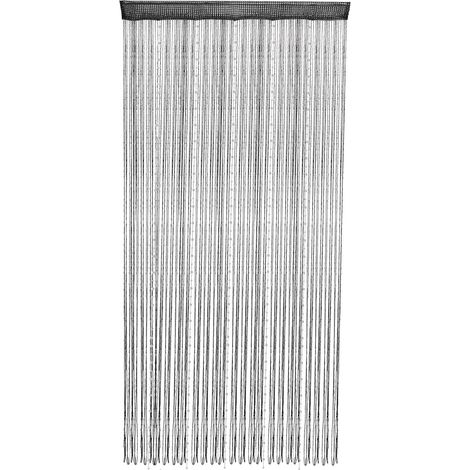 Perlenvorhang, Verschlüsselter Fadenvorhang Aus Kristallperlen, Türvorhang Mit Quasten Für Den Schrank, Türvorhang Für Die Tür, Hängende Innendekoration 1 X 2 M / 39 X 79 (schwarz)