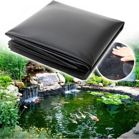 Teichfolie Für Fische, Schwimmbad, Beckenfolie, Verstärkte Membran 3m X 4,5m X 0,3mm, Schwarz